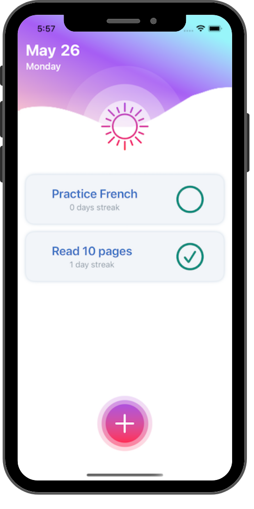 Revel Today screen showing scheduled habits.